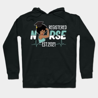 Registered Nurse Est 2021 Black Nurse Student RN Graduation Hoodie